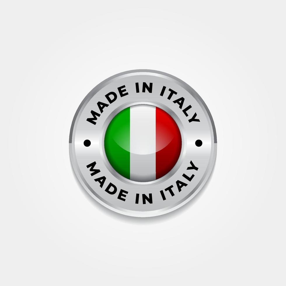 Made in Italy label vector illustration, design of flag badge sign sticker for product media promotion