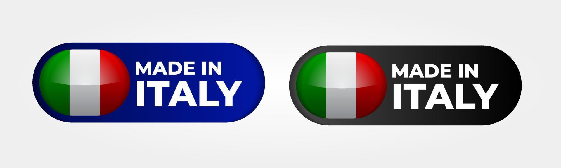 Made in Italy label vector illustration, design of flag badge sign sticker for product media promotion