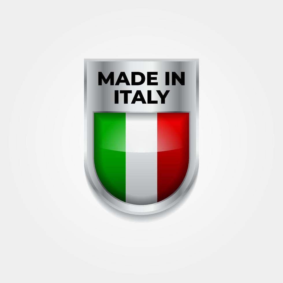 Made in Italy label vector illustration, design of flag badge sign sticker for product media promotion