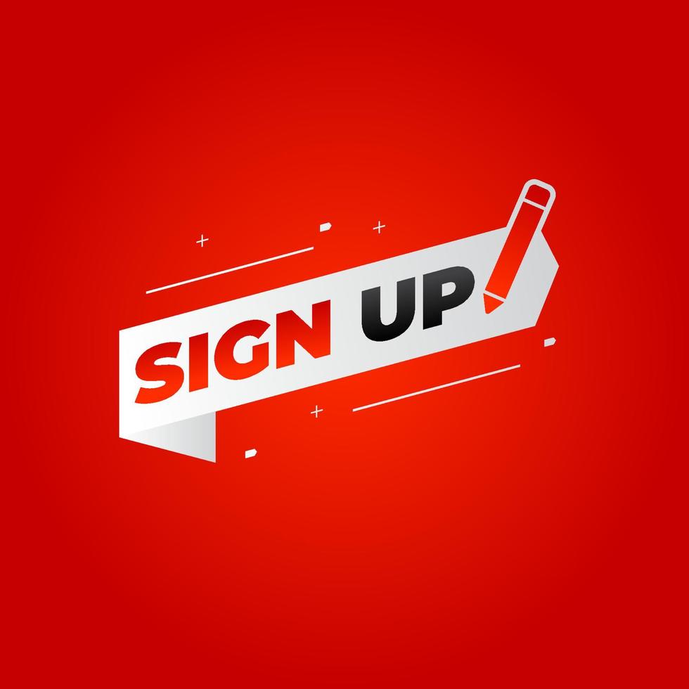 ign up now vector banner design, sign and sticker teplate design