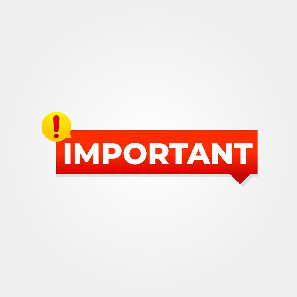 Important notice attention banner sign vector sticker