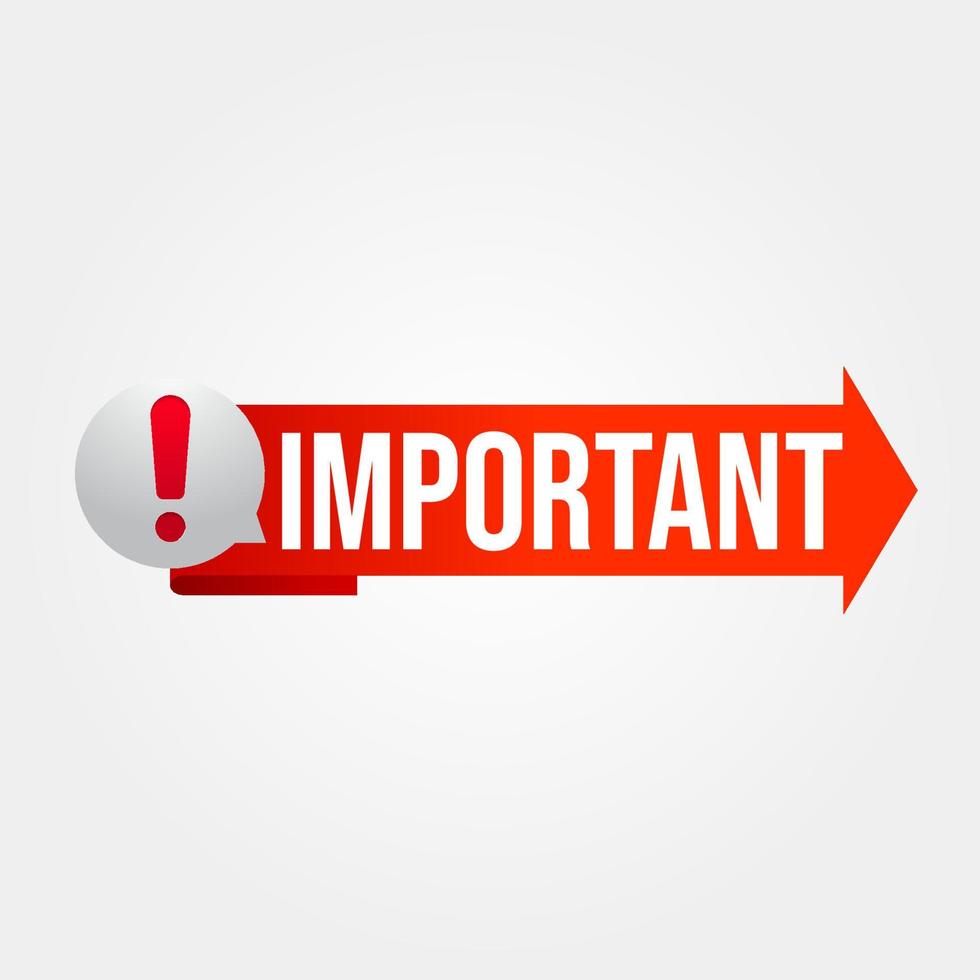Important notice attention banner sign vector sticker