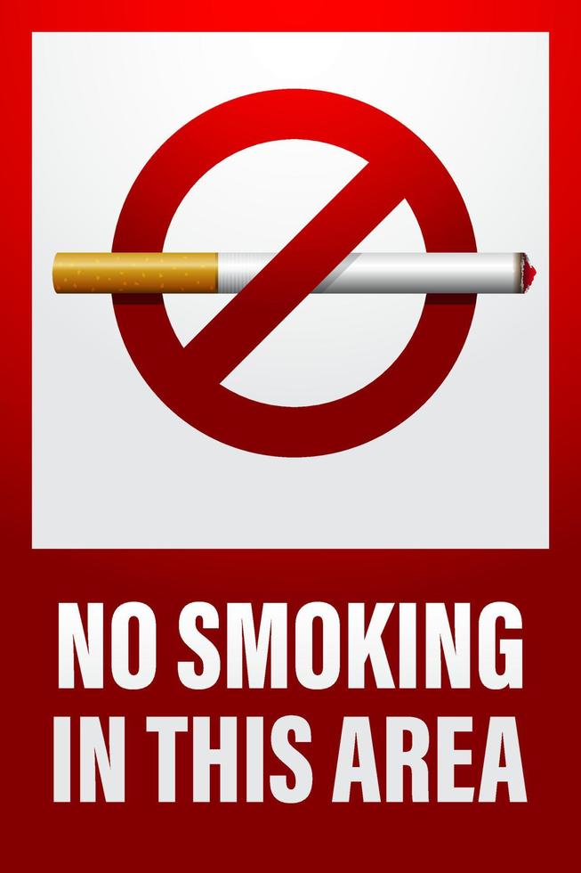 No smoking sign vector design, template warning of no smoking area sticker easy to print