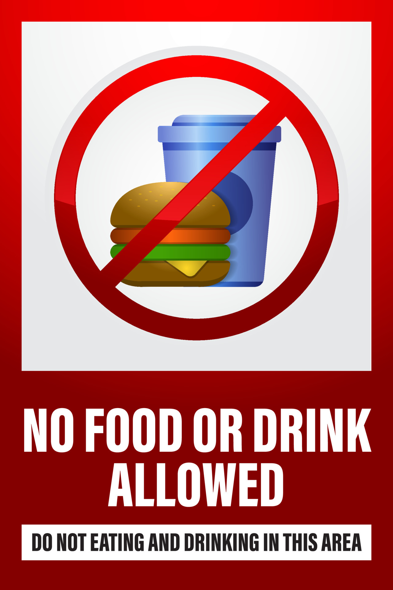 No Food Or Drink Allowed Sign Vector Design Template Of Warning About no-food-or-drink-allowed-sign-vector-design-template-of-warning-about