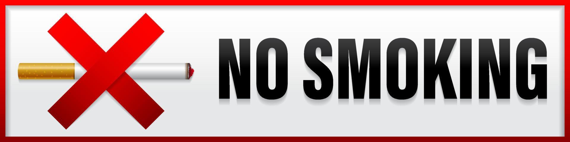 No smoking sign vector design, template warning of no smoking area sticker easy to print