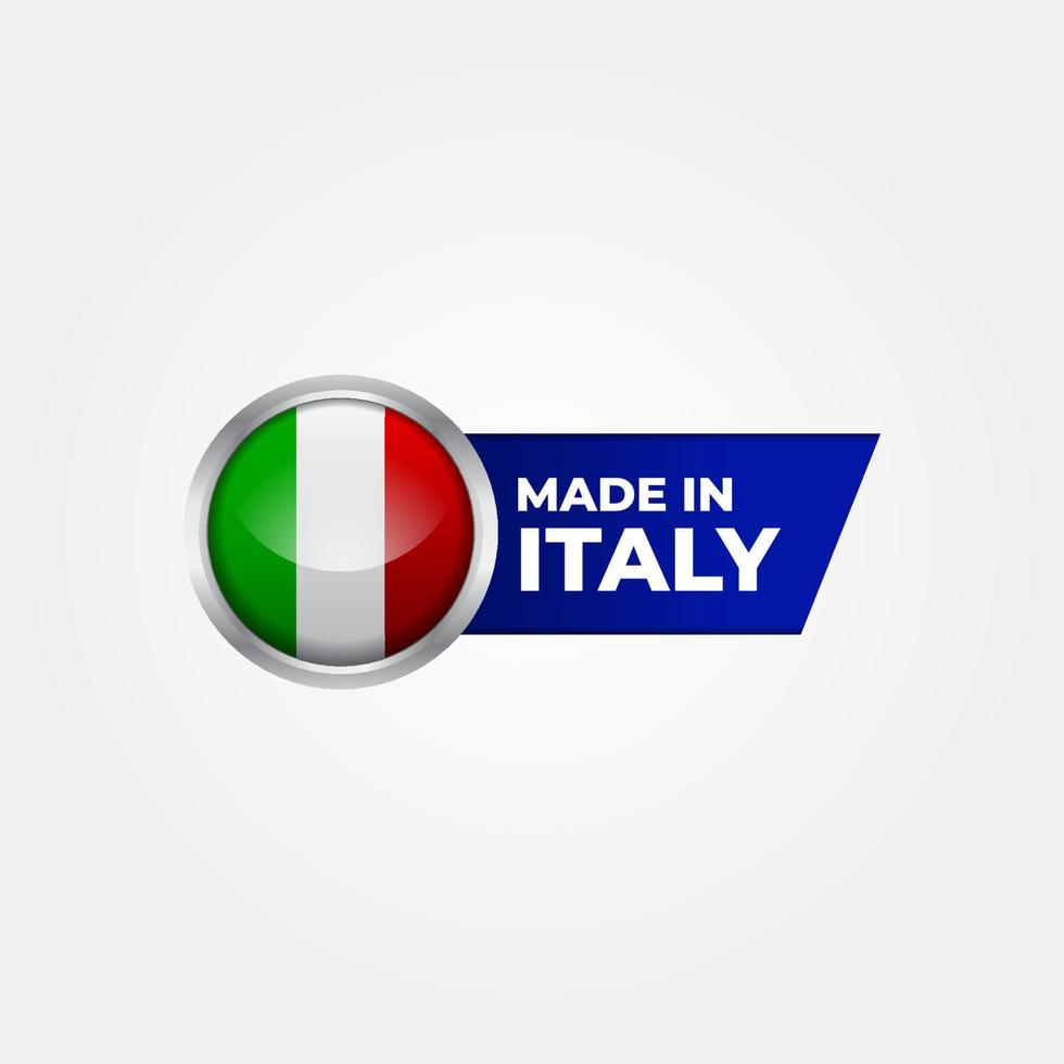 Made in Italy label vector illustration, design of flag badge sign sticker for product media promotion