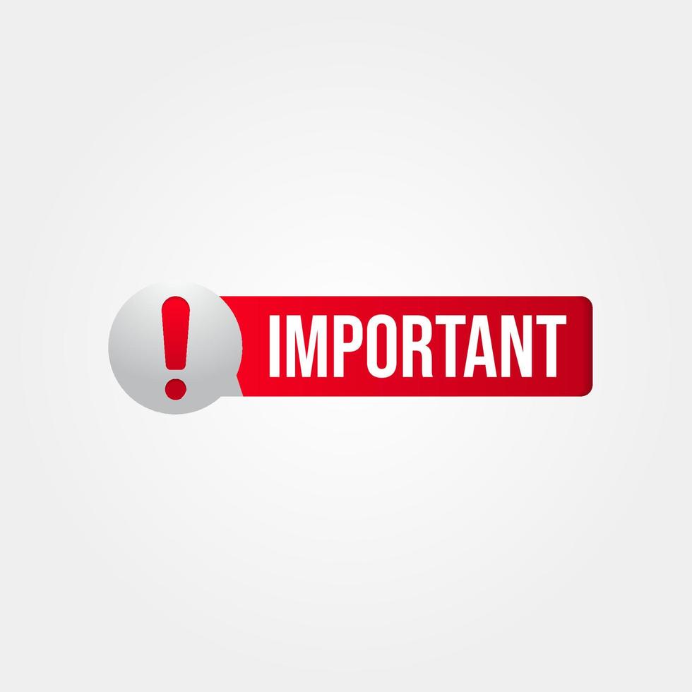 Important notice attention banner sign vector sticker