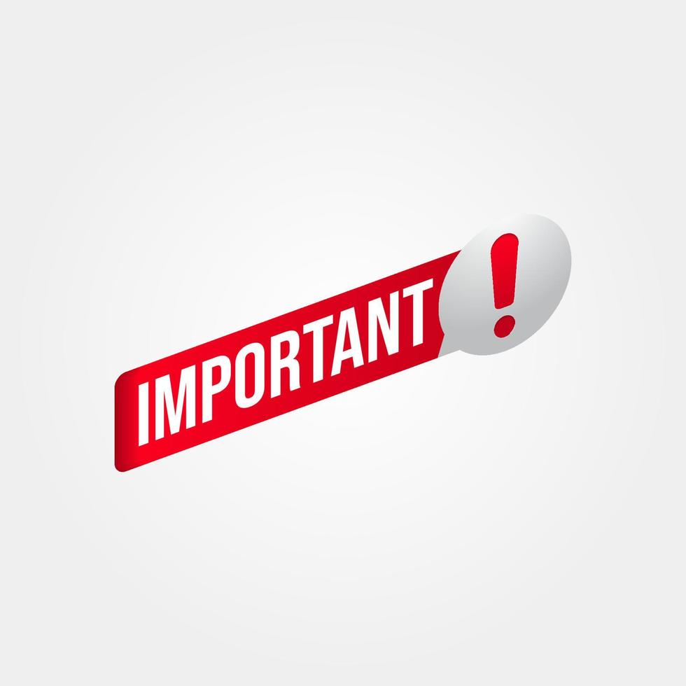 Important notice attention banner sign vector sticker