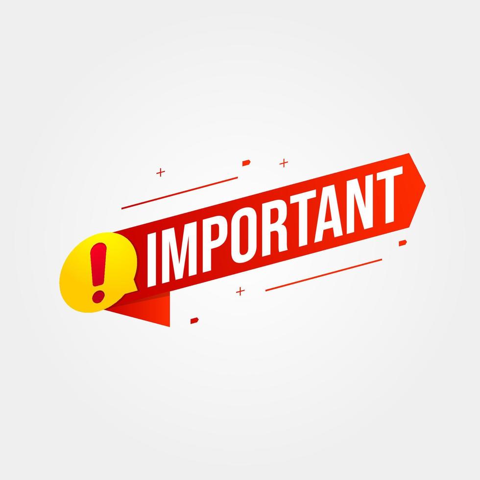 Important notice attention banner sign vector sticker