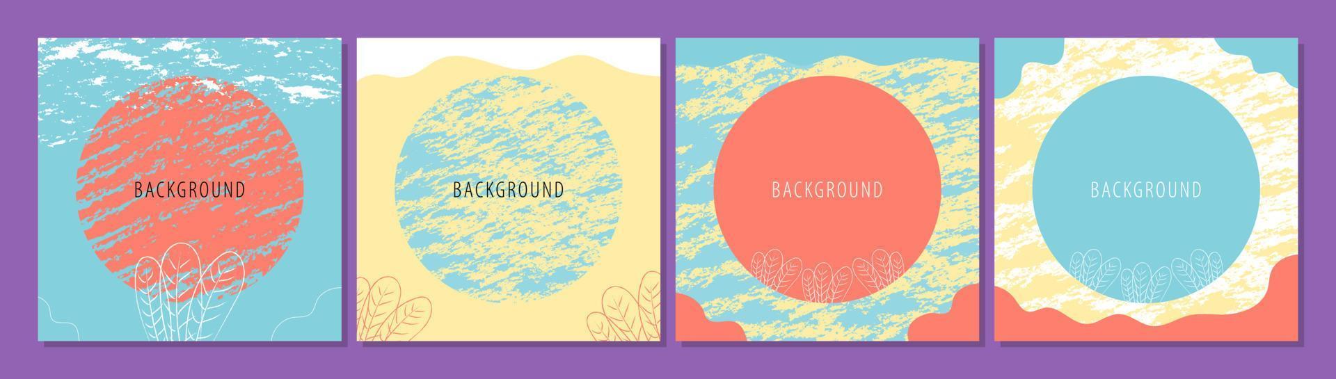 Hand Drawn Abstract Design Background. Social Media Template vector