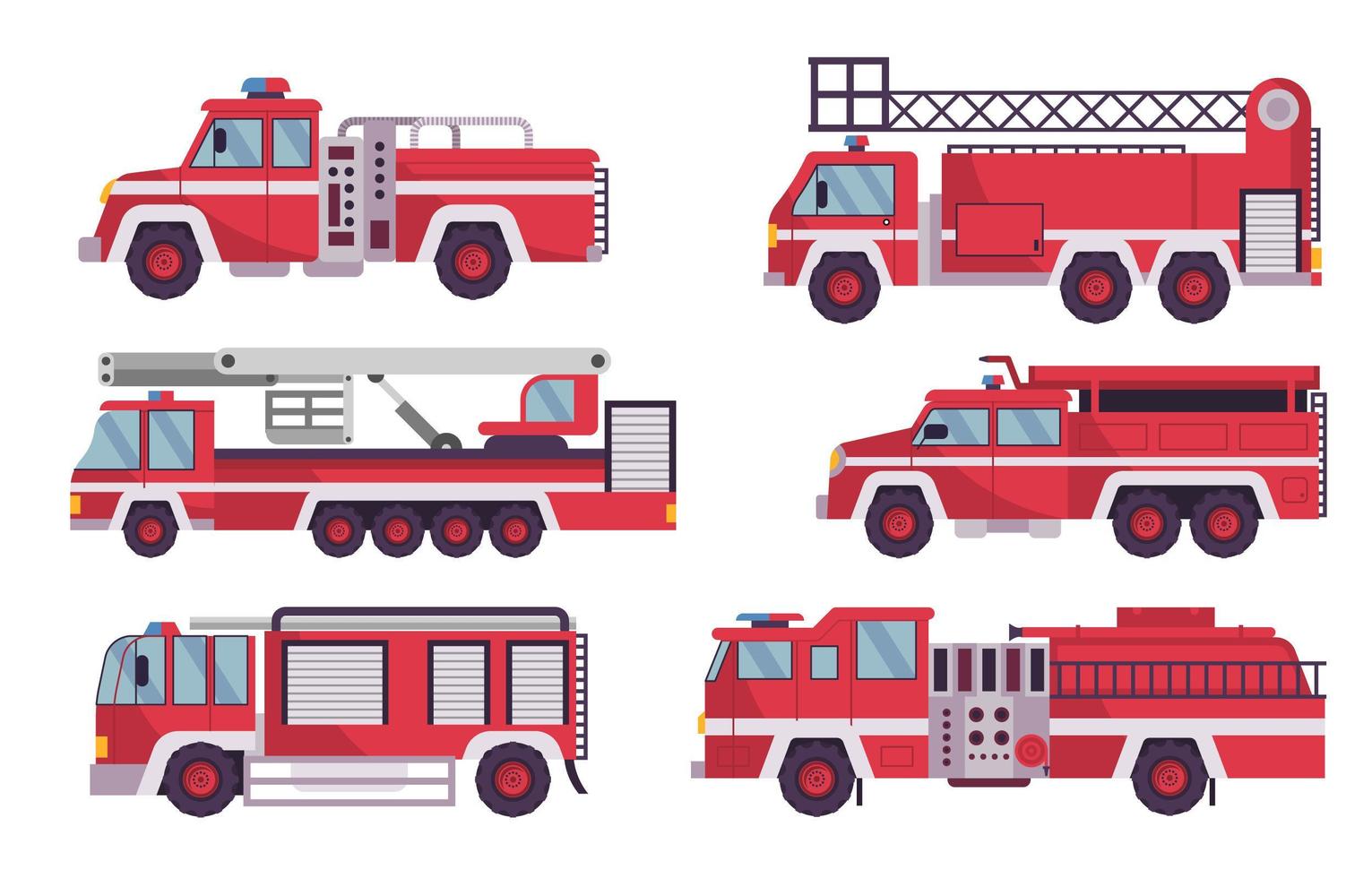 Set of Fire Truck Variations vector
