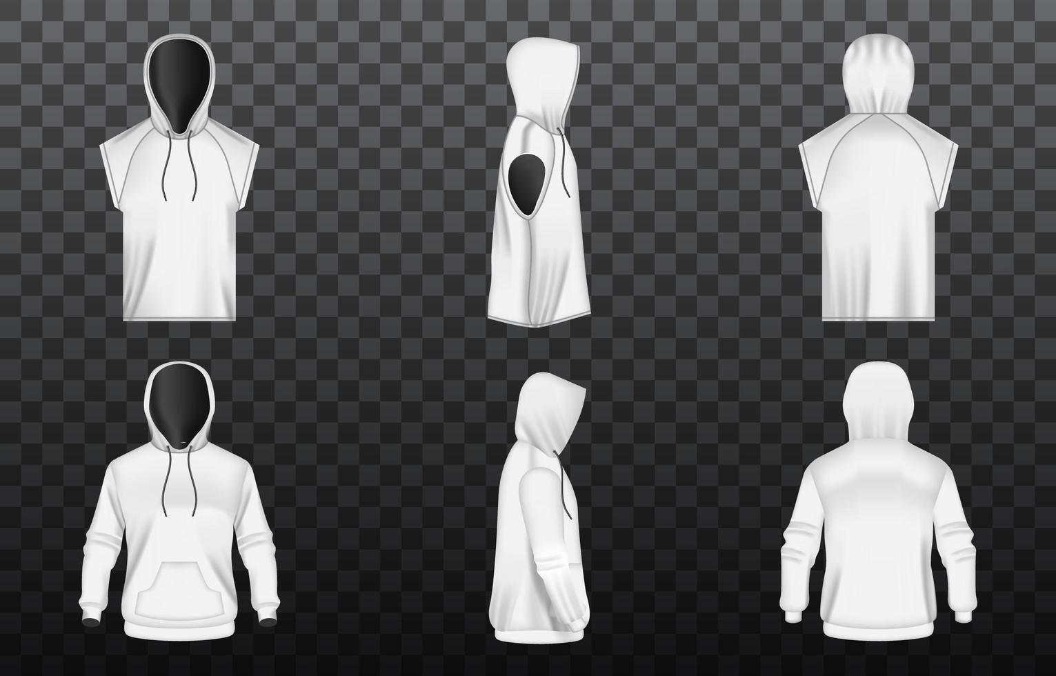 maqueta de sudadera con capucha con vista previa alternativa vector