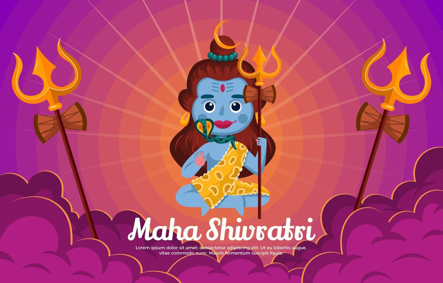 feliz festival hindú maha shivrati vector