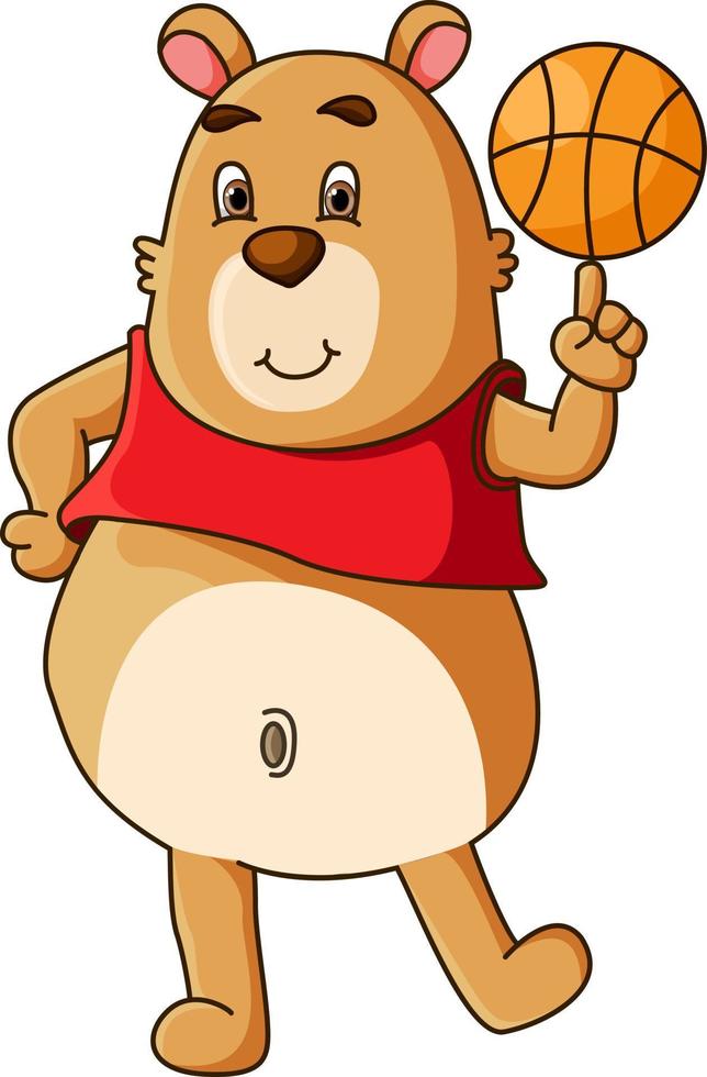 el wombat feliz jugando al baloncesto vector