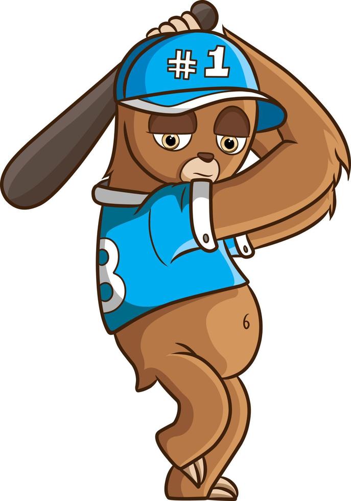 The loris is a baseball player and ready to hit the ball vector