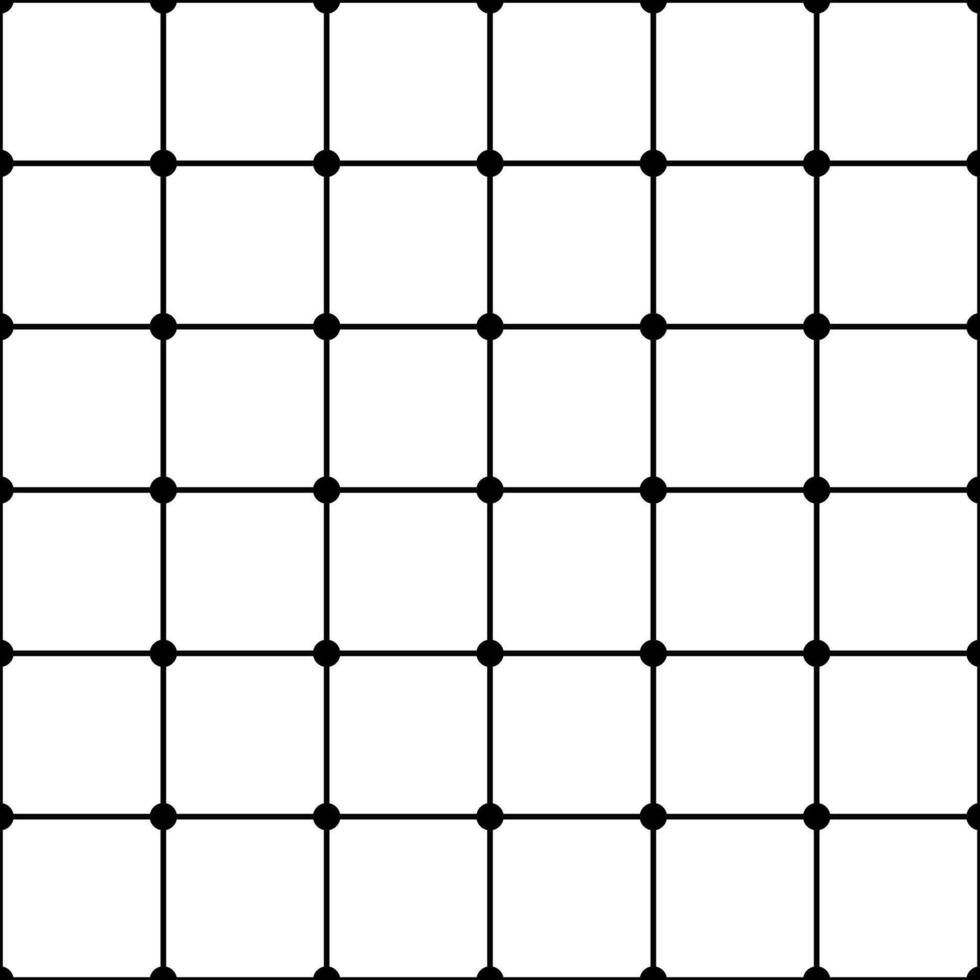 Seamless Background Grid Lines black Dots White Background vector