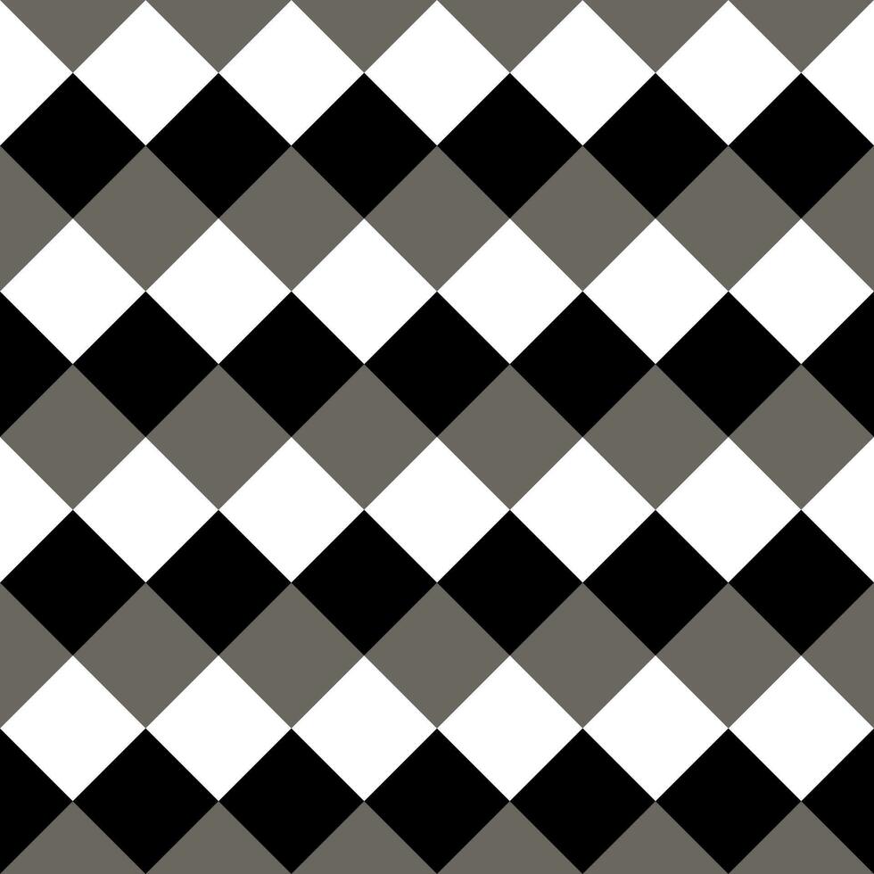 Seamless checkerboard background in three tones, dark gray tones. vector