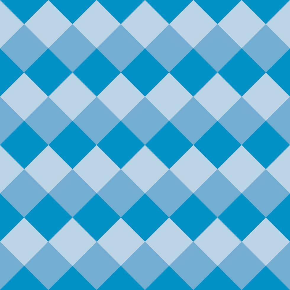 Seamless checkered background in light blue tones. vector