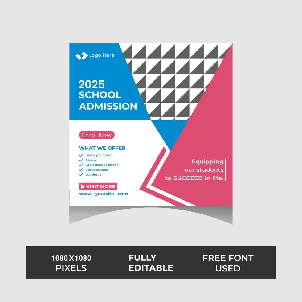 School Admission Ads Design template Vector