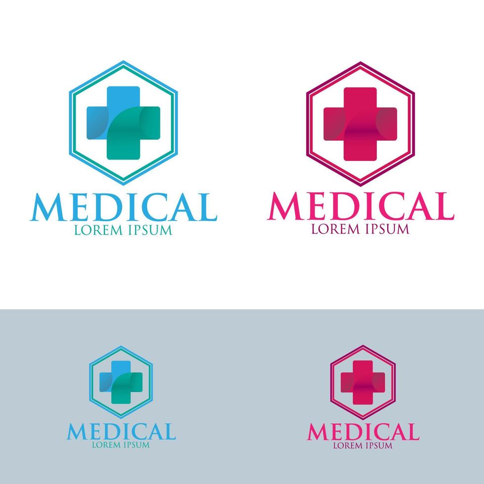 plantilla de diseño de logotipo médico diseño de plantilla de vector de variación de 4 colores