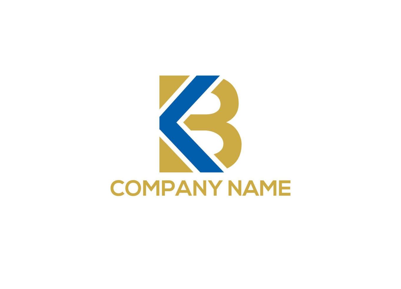 kb logo design vector icon template with white background