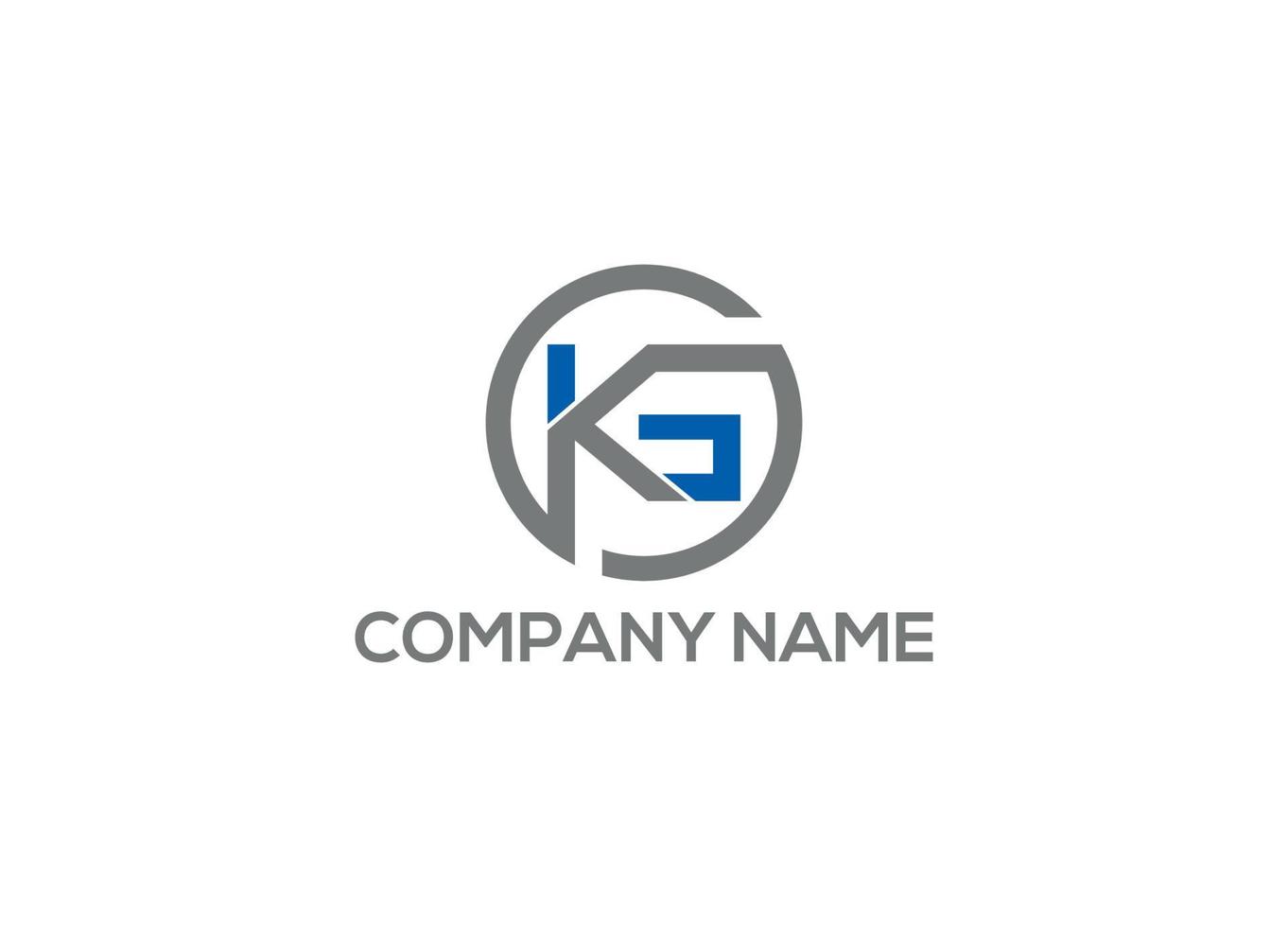 kg logo design vector icon template with white background