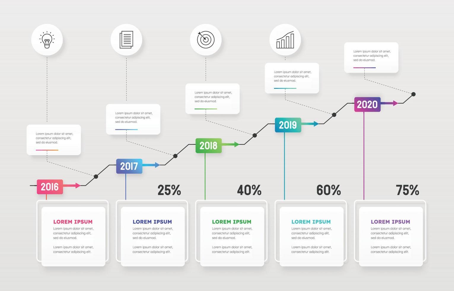 infografía de línea de tiempo de negocios vector