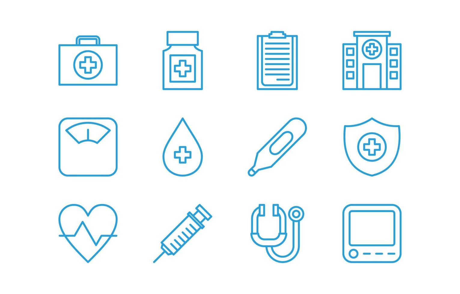 Apothecaries Healthcare Outline Icon Collection vector
