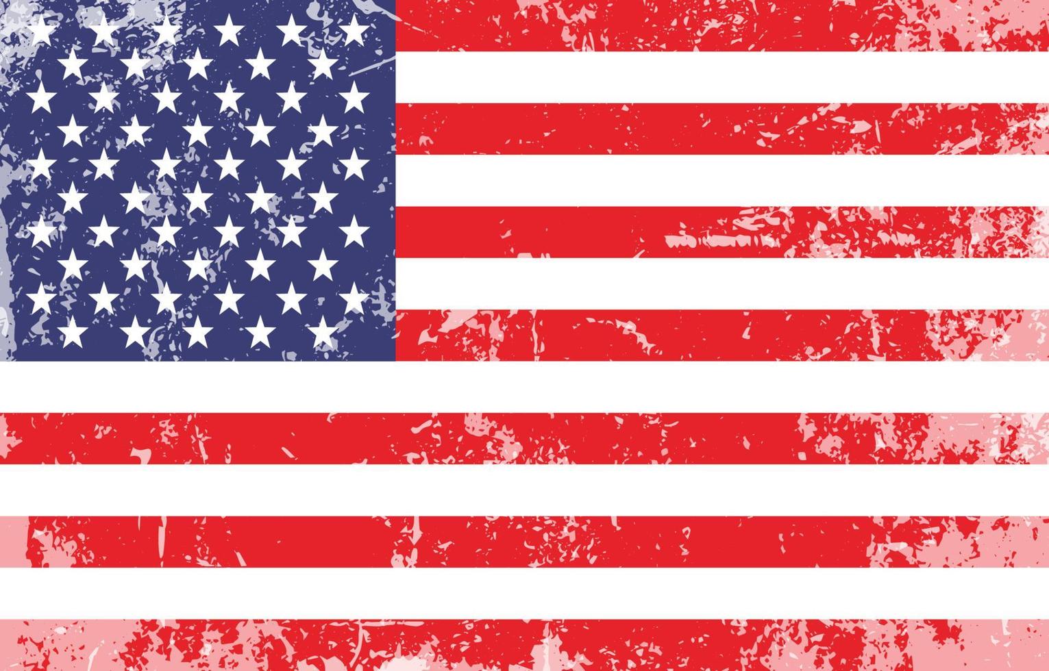 fondo de bandera americana angustiada con textura grunge vector