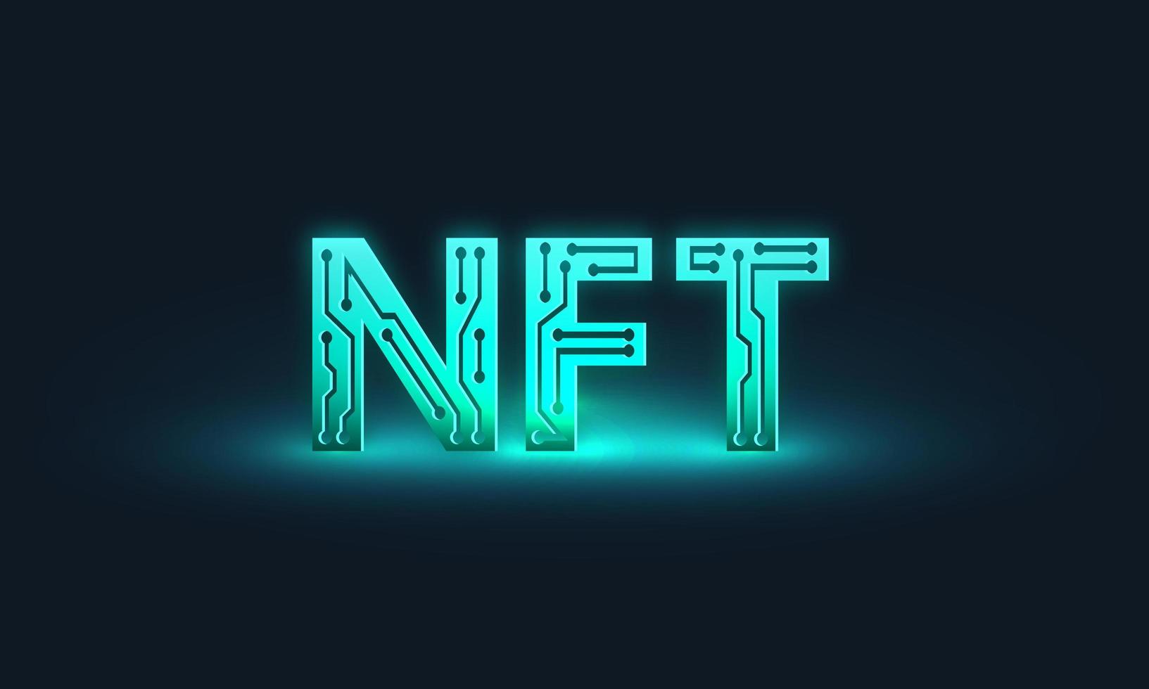 banner conceptual nft. token no fungible. ilustración vectorial vector