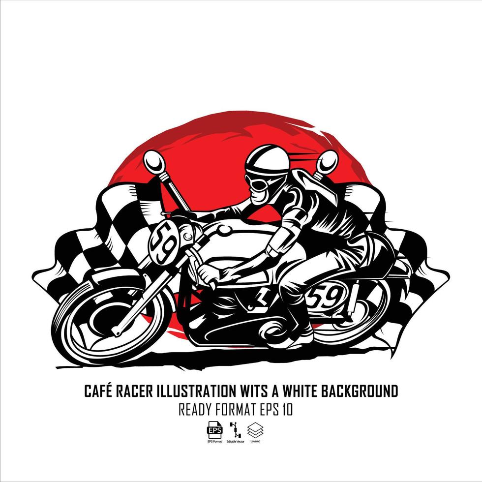 VINTAGE CAFERACER ILLUSTRATION 1, READY FORMAT EPS 10.eps vector