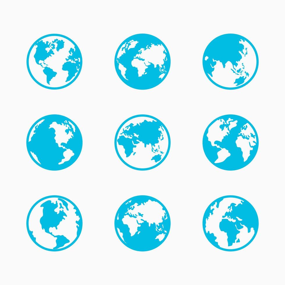 Set of World Map Globe Icon vector