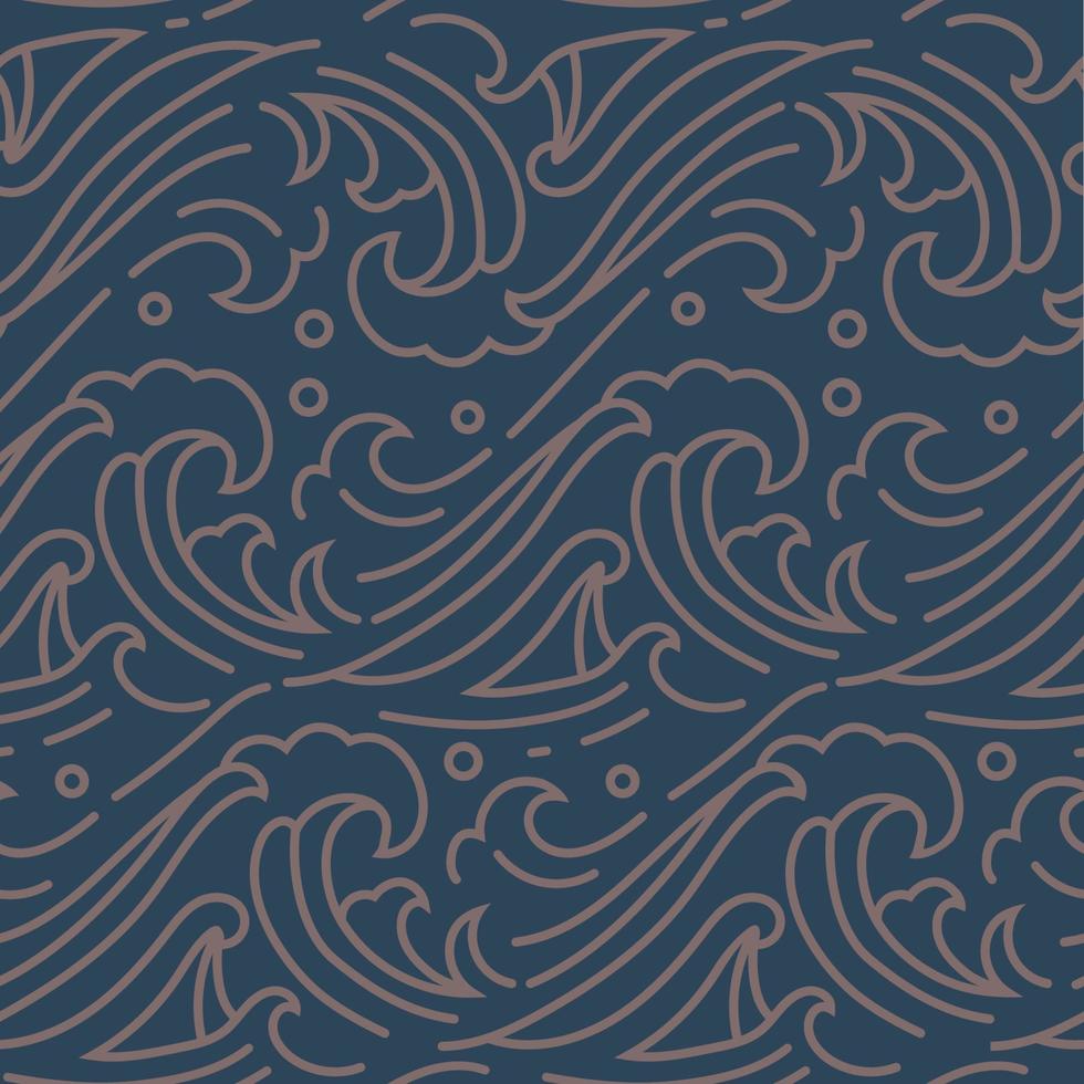 Japanese Wave Seamless Pattern vector