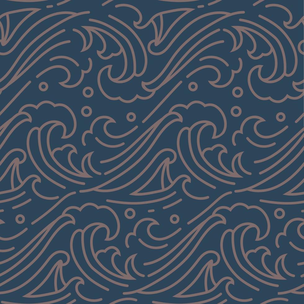 Japanese Wave Seamless Pattern vector