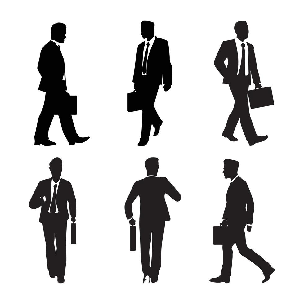 Business Man Walk Shilouette Concept vector