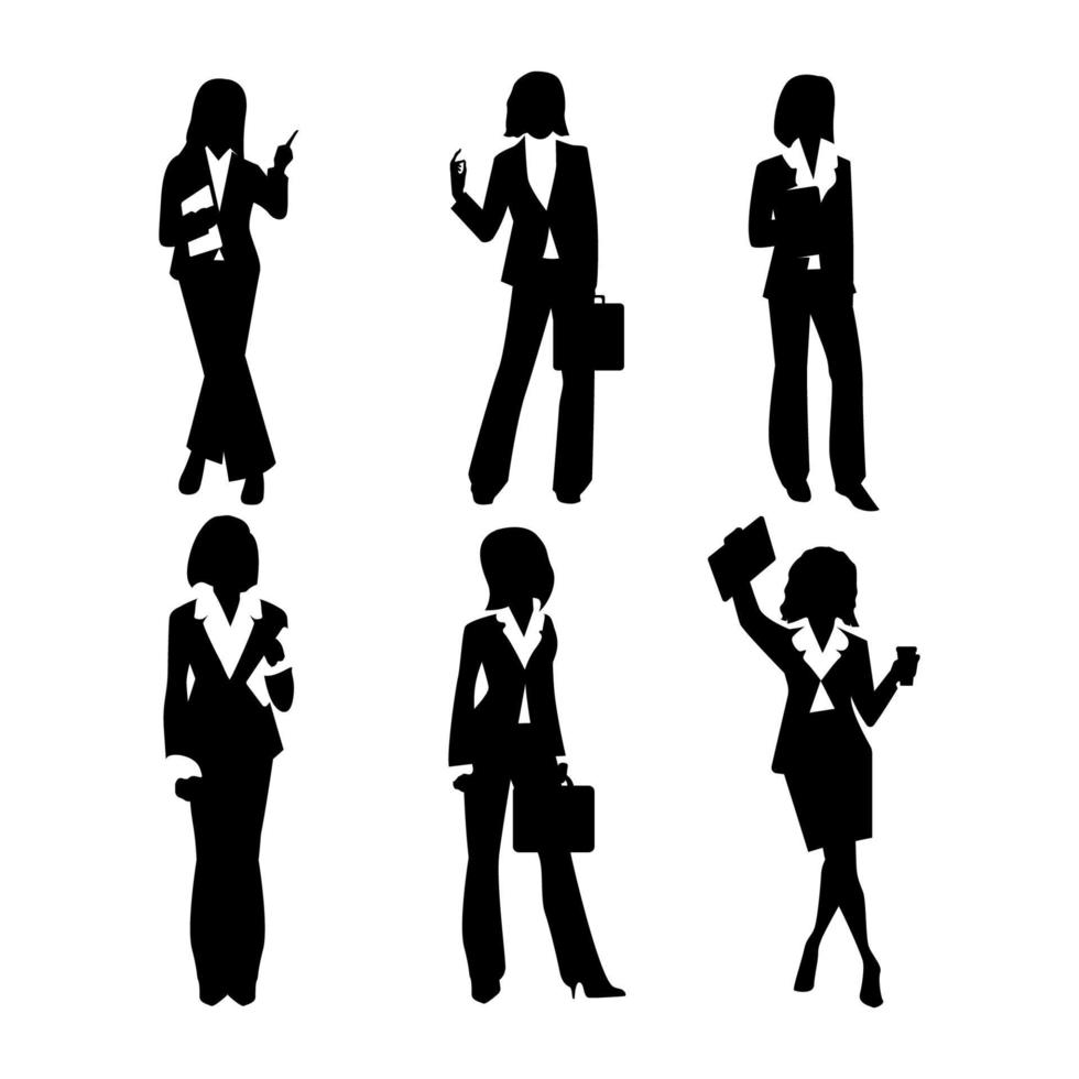 Business People Holding Item Silouette Concept vector