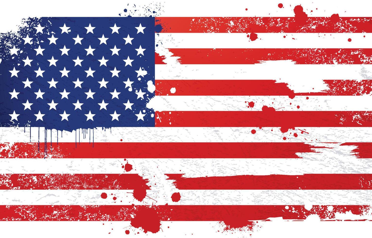 American Flag With Grunge Effect vector