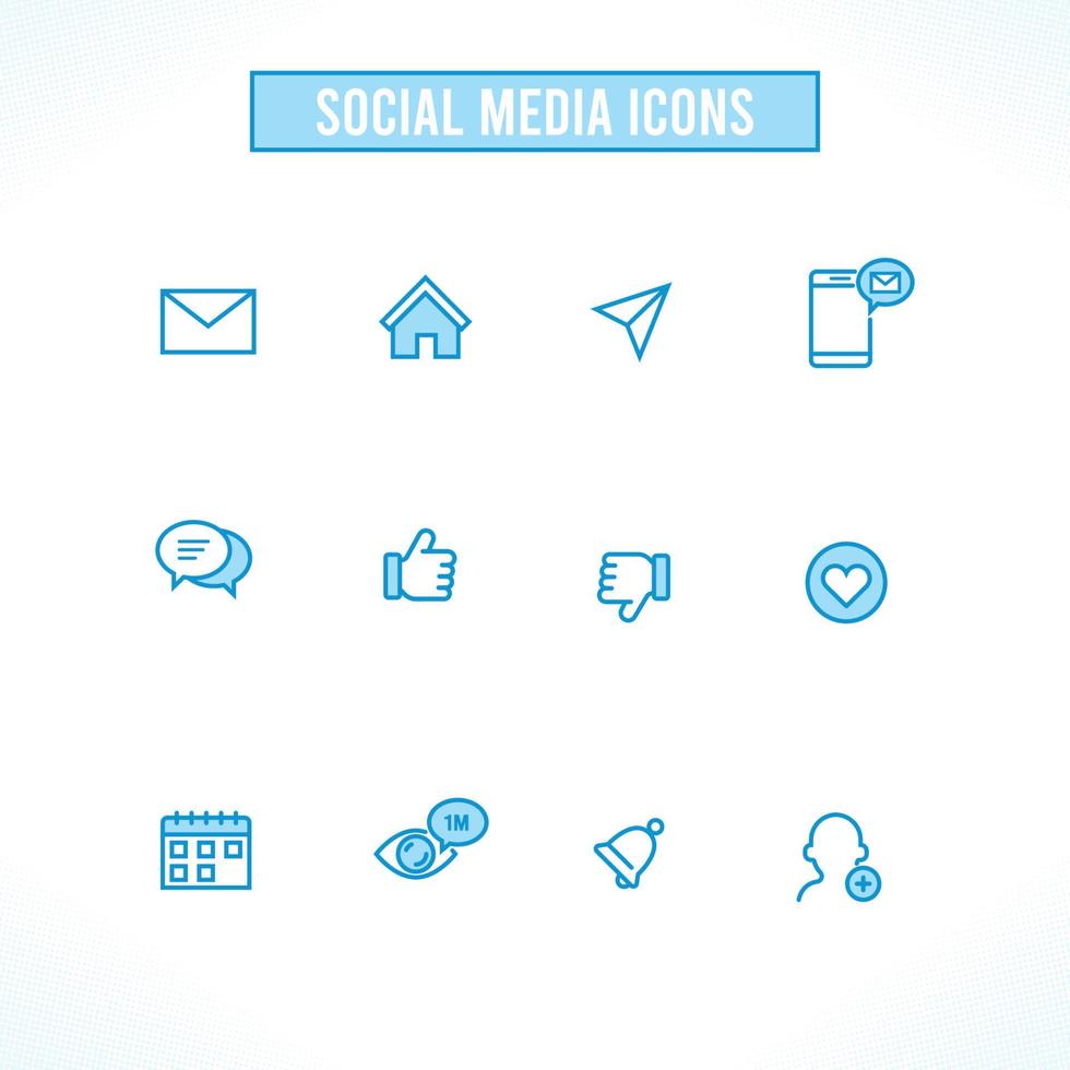 Social Media Action And Reaction Icon Flat line Icons vector
