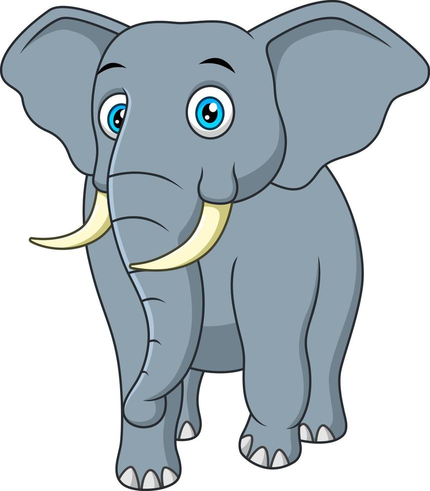 vector de dibujos animados lindo elefante caminando