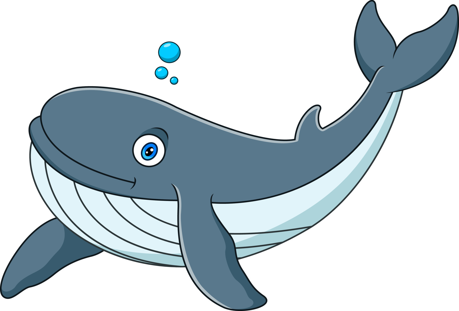 Cartoon illustration of cute big blue whale 6124332 Vector Art at Vecteezy