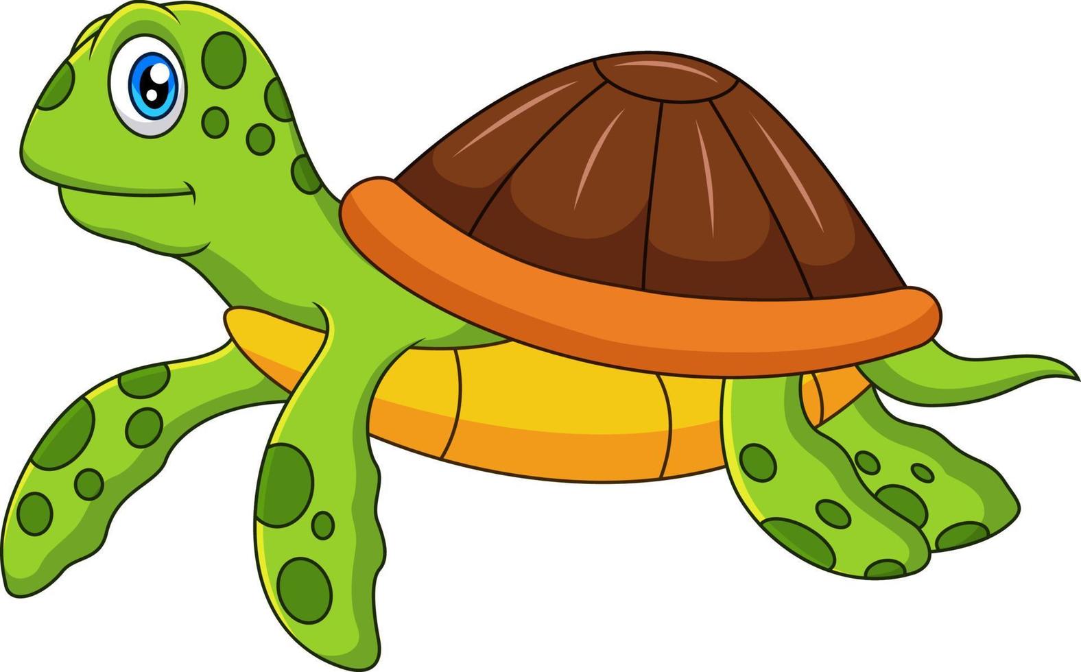 Vector cartoon of a cute turtle