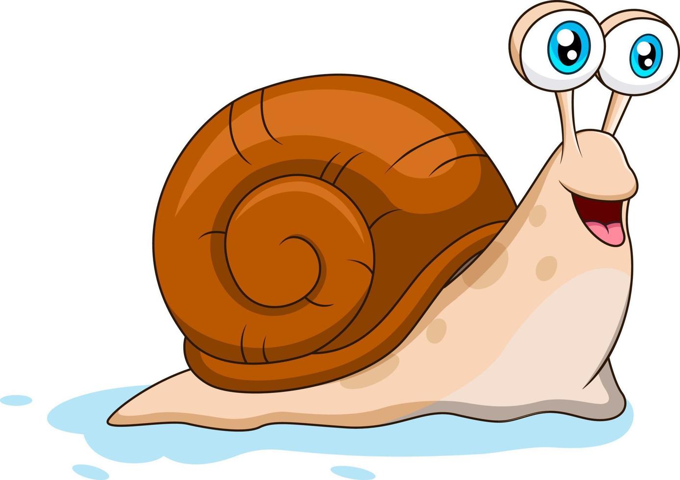 Illustration of cute snail cartoon character vector