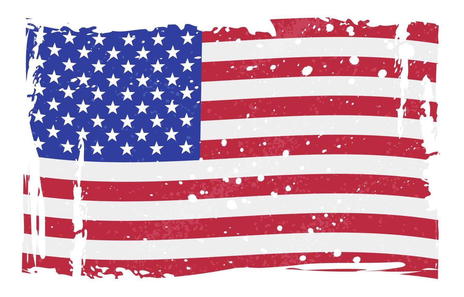 Distressed American Flag White Background vector