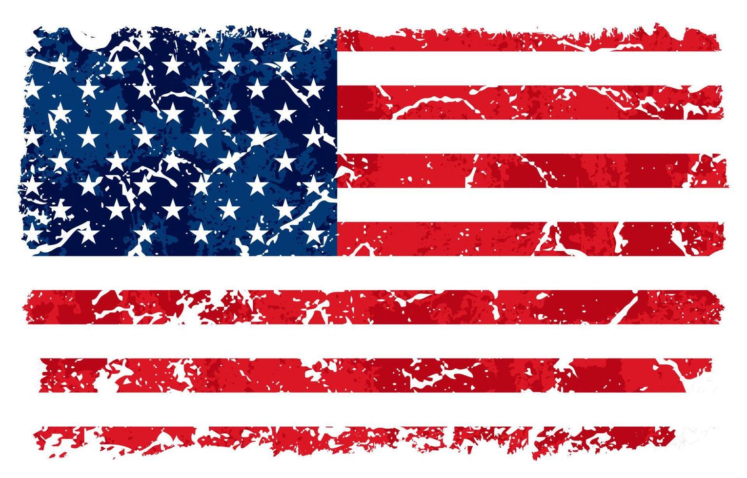 White American Distressed Flag vector