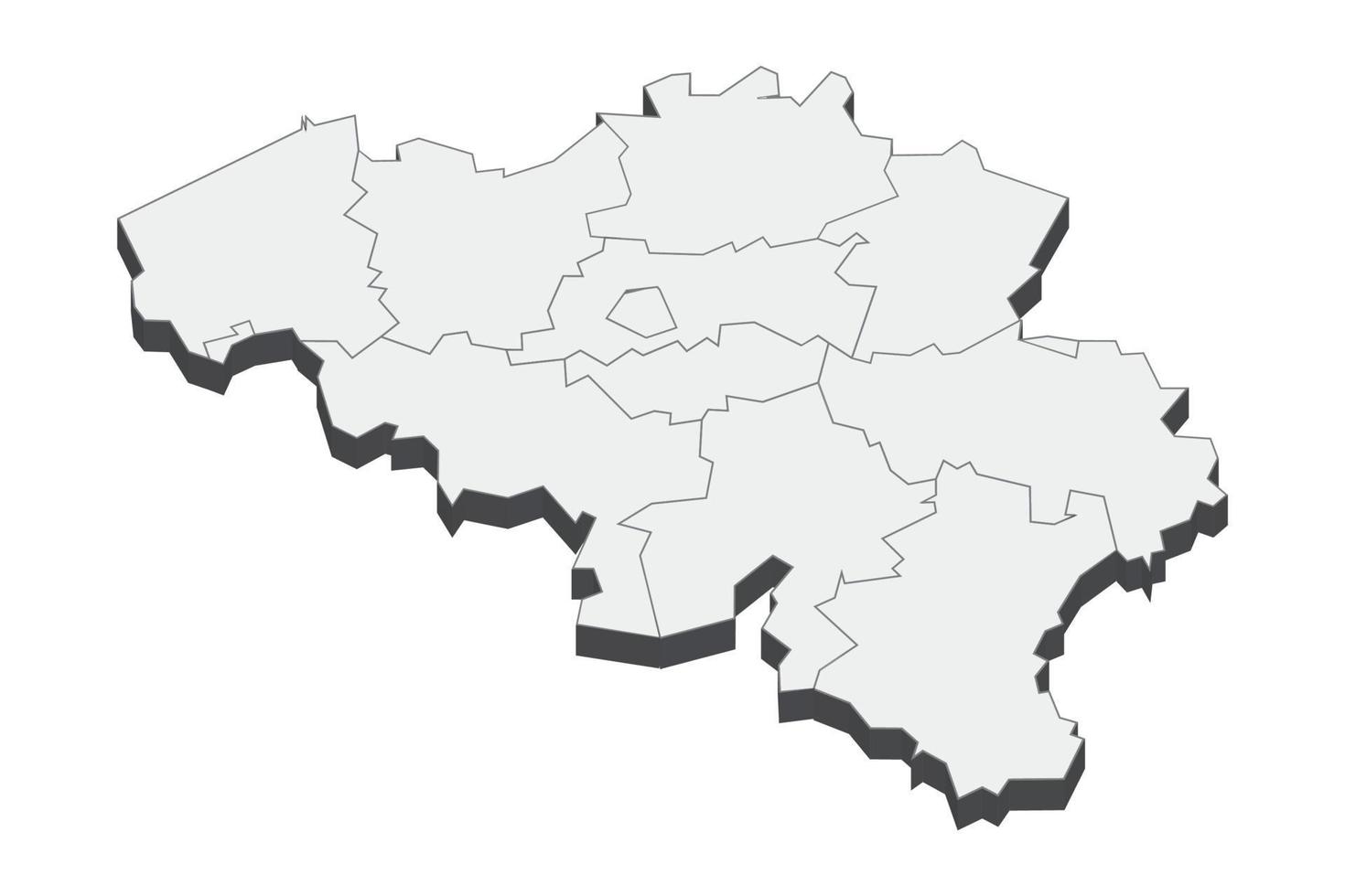 Ilustración de mapa 3D de Bélgica vector