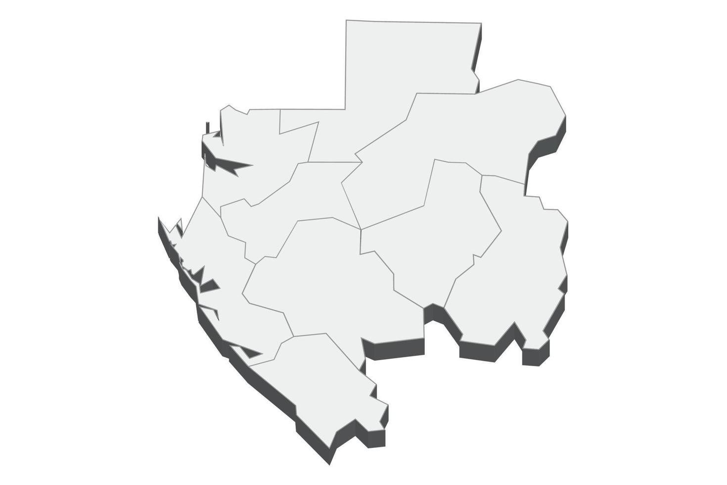 Ilustración de mapa 3D de Gabón vector