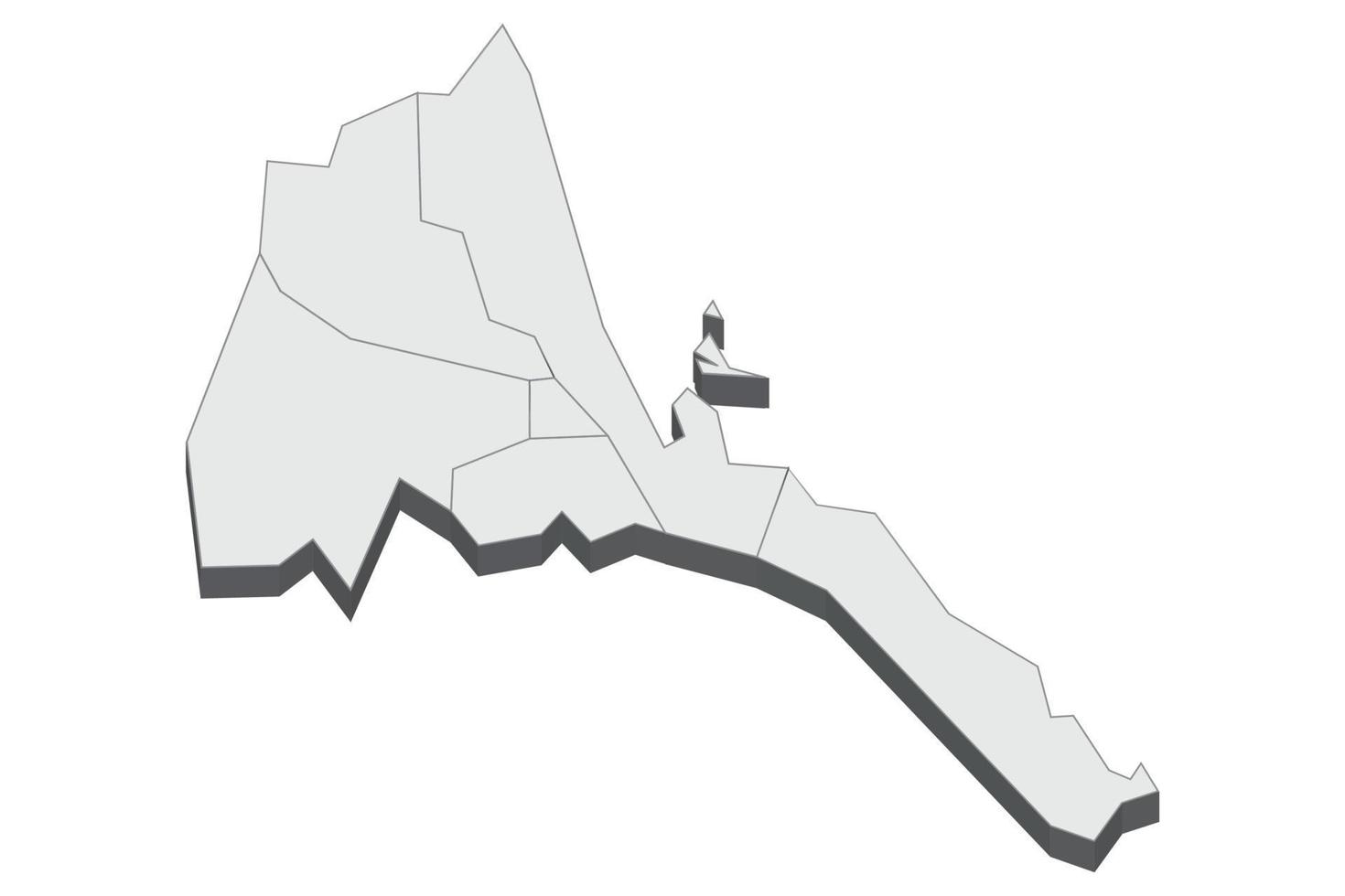 Ilustración de mapa 3d de eritrea vector