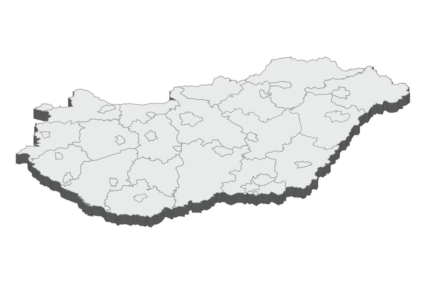 Ilustración de mapa 3D de Hungría vector