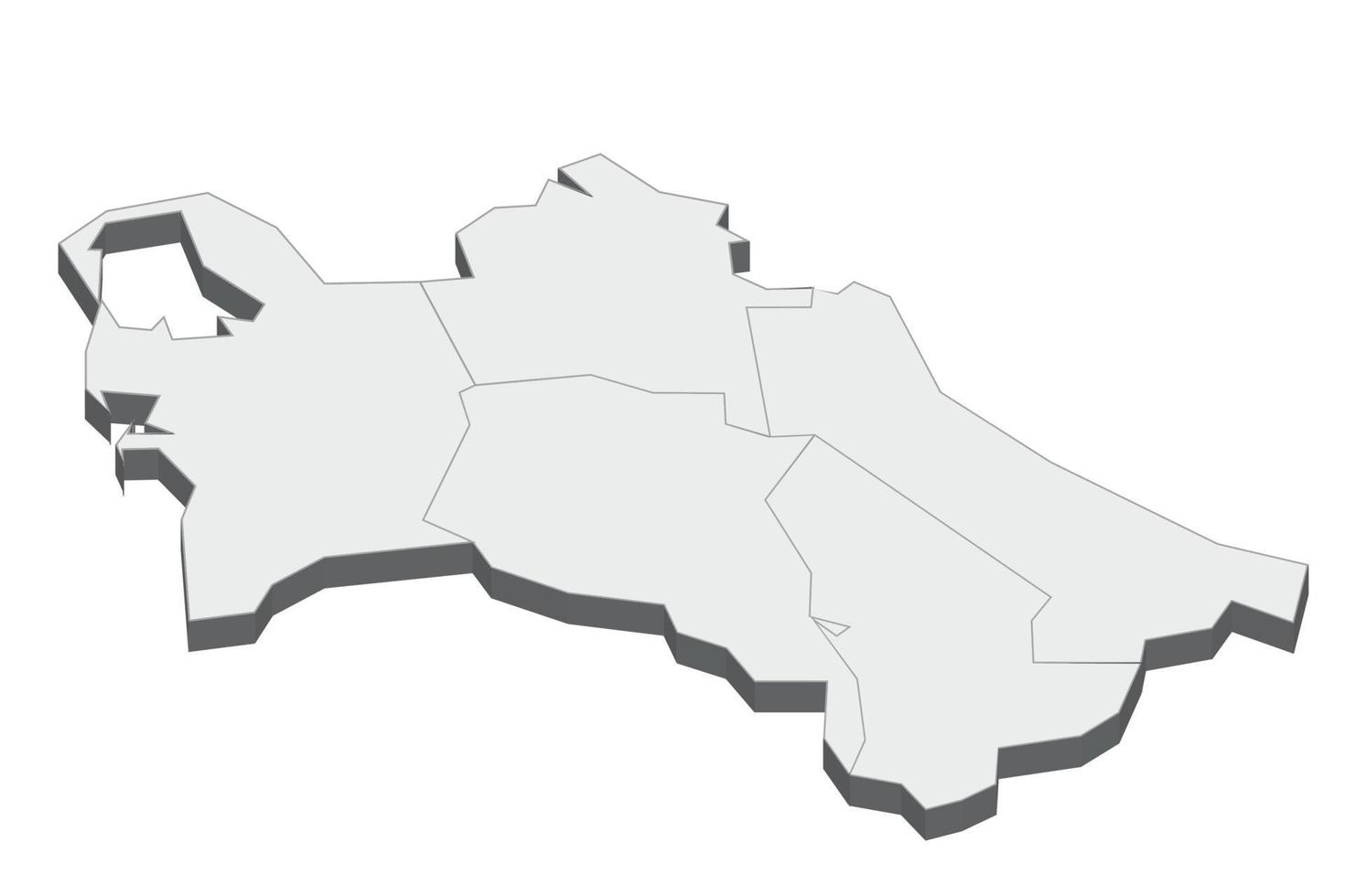 Ilustración de mapa 3d de turkmenistán vector