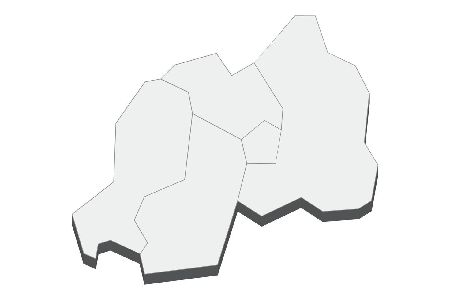 3D map illustration of Rwanda vector